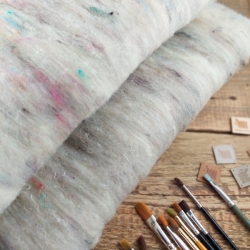 Recy handmade česanec Woolento na pradenie plstenie slovenské merino s recyklovanou priadzou