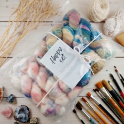 RENÉ - knitting yarn set Woolento, hand dyed