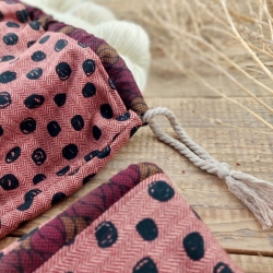 Knitting project bag, large, old pink