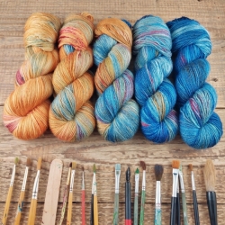 SANDRO - fade set, hand dyed knitting yarn Woolento 
