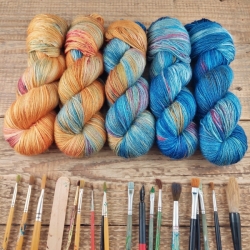 Sandro fade yarn set, hand dyed merino Woolento