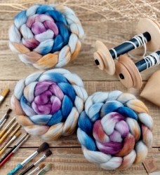 ŠEDÁ/ MODRÁ/ BORDOVÁ  česanec merino a kid mohér | Woolento 
