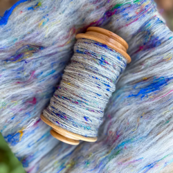 Art Batt No.28, wool & recy sari silk | Woolento - kopie