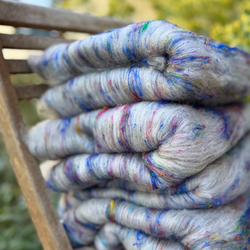 Art Batt No.28, wool & recy sari silk | Woolento - kopie