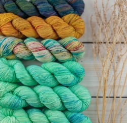 VERDI  knitting yarn set, hand dyed, Woolento 