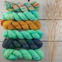 VERDI  knitting yarn set, hand dyed, Woolento 