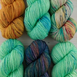 VERDI  knitting yarn set, hand dyed, Woolento 