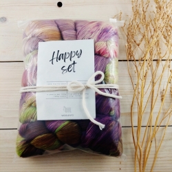 VIOLETTA - set pletací příze ombré, Woolento, ručně barvené