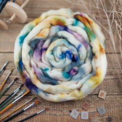 BIELA/ PASTELOVÁ merino česanec ručne farbený | Woolento