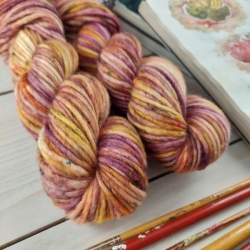 Zina pletací příze ručně barvená vlna merino chunky Woolento