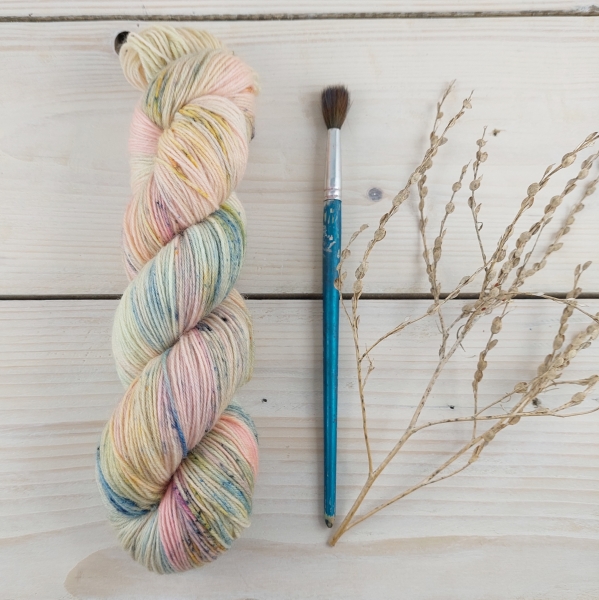 Knitting sock yarn hand dyed Woolento -Barbora- beige