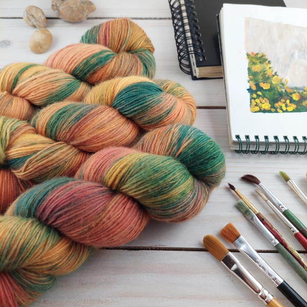 Indie dyed knitting yarn merino fingering single Woolento - Celina