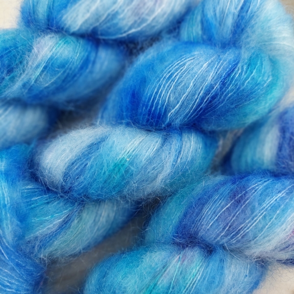 Danica super kid mohair and silk, hand dyed knitting yarn Woolento