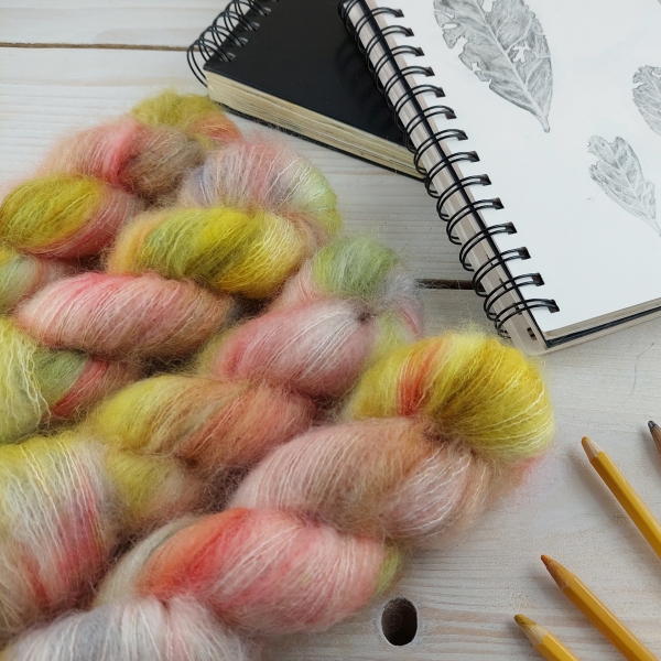 RUSTI knitting yarn set Woolento hand dyed merino wool and mohair 