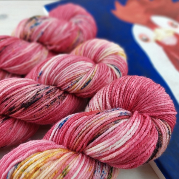 KAROL jemná ponožková merino vlna na pletenie 8-ply ručne farbená Woolento červená