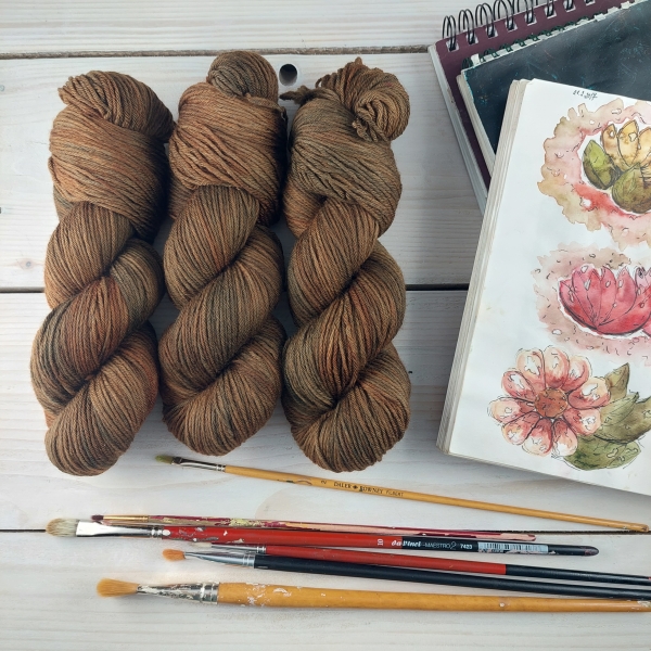 ELA - hand dyed knitting yarn set, Woolento