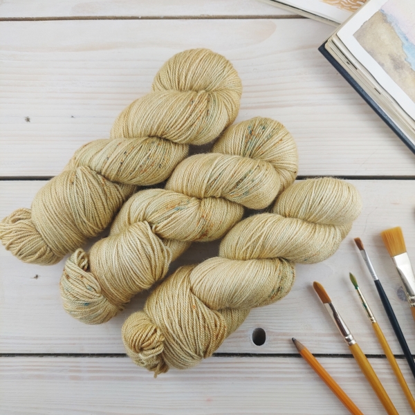 PERLE  silk and merino fingering hand knitting yarn dyed by Woolento 