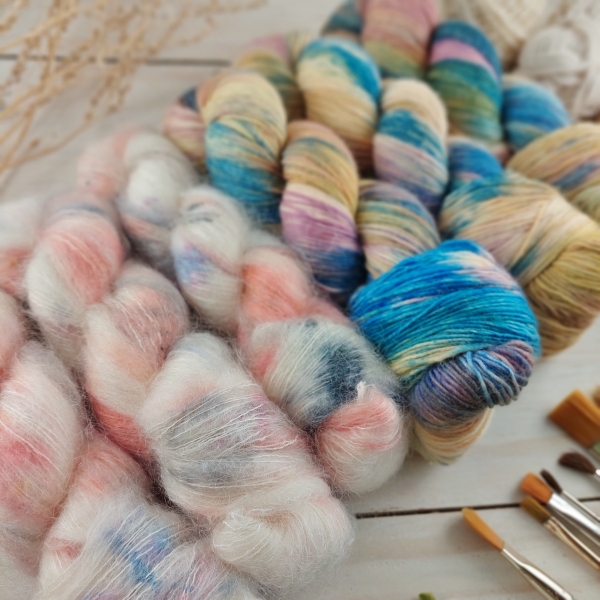 RENÉ knitting yarn set Woolento merino mohair