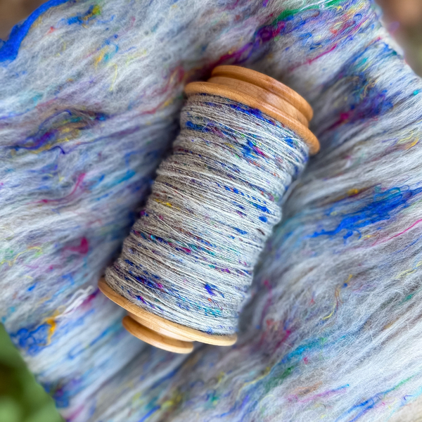 Art Batt No.28, wool & recy sari silk | Woolento - kopie